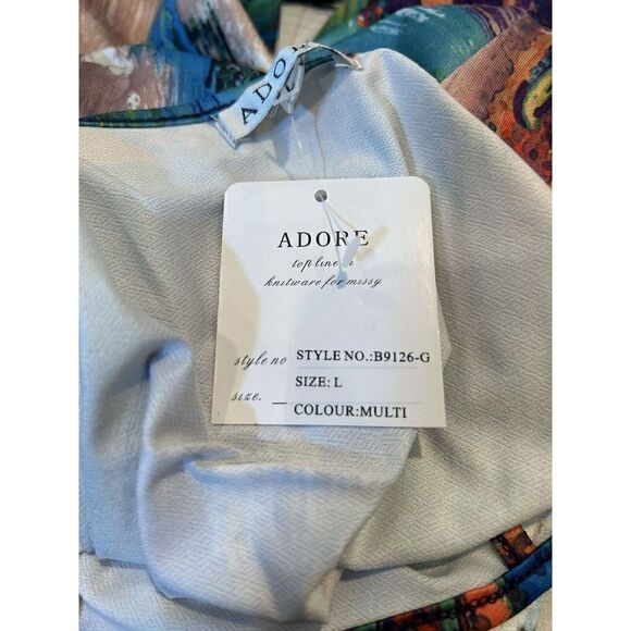 Adore Womens Size Large T-Shirt Dress Multicolor Keyhole Detail B9126-G - Picture 4 of 6